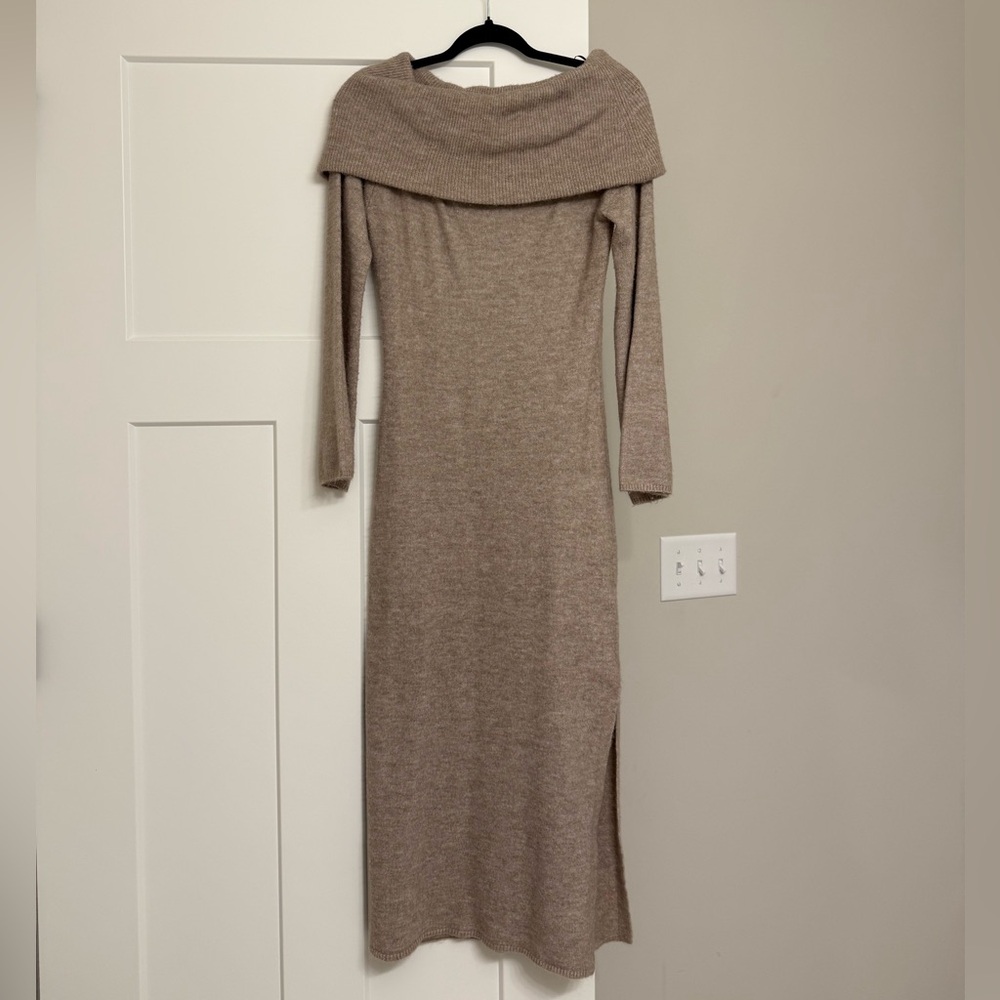 Off-Shoulder Knit Maxi Dress